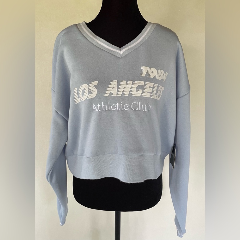 Harper & Ivy Los Angeles Athletic Club 1984 Pullover Light Blue Size S WAG NWT